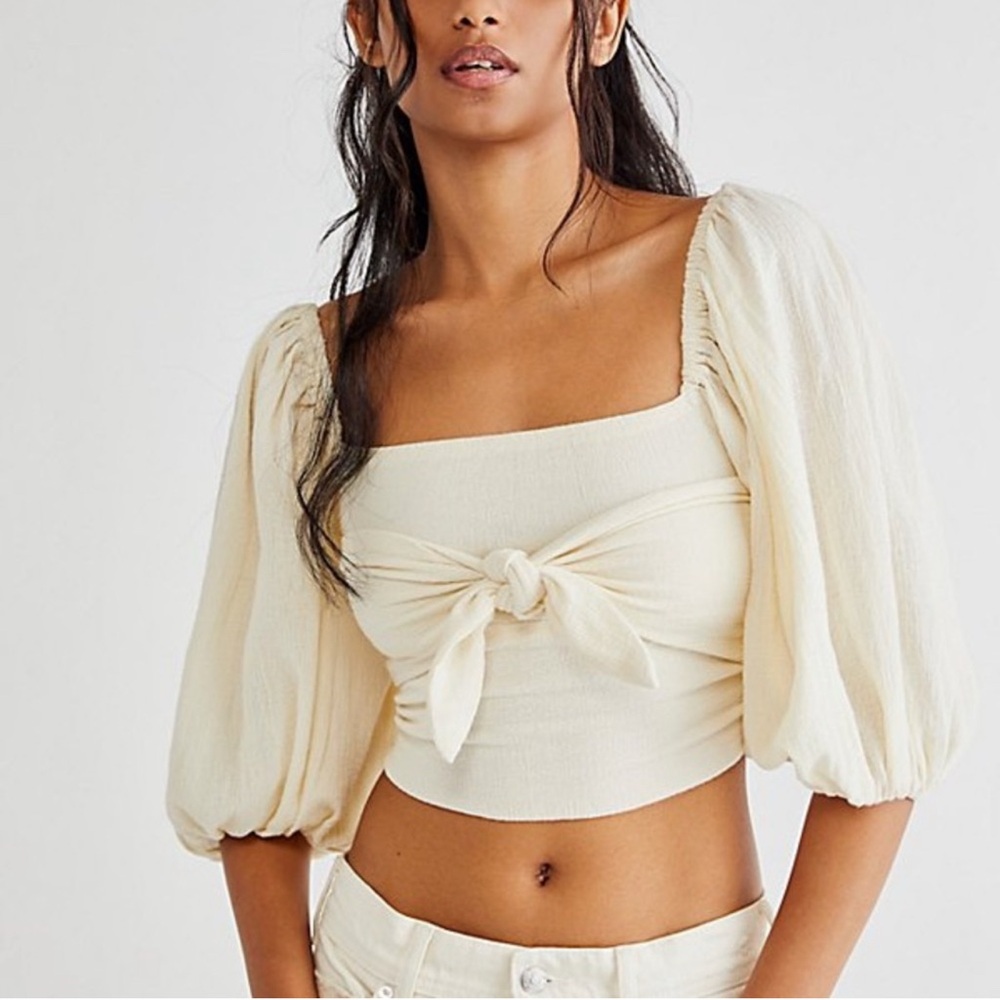 Jen’s Pirate Booty Free People Cream XS Paia Multi Ways to Wear Tie Back Top